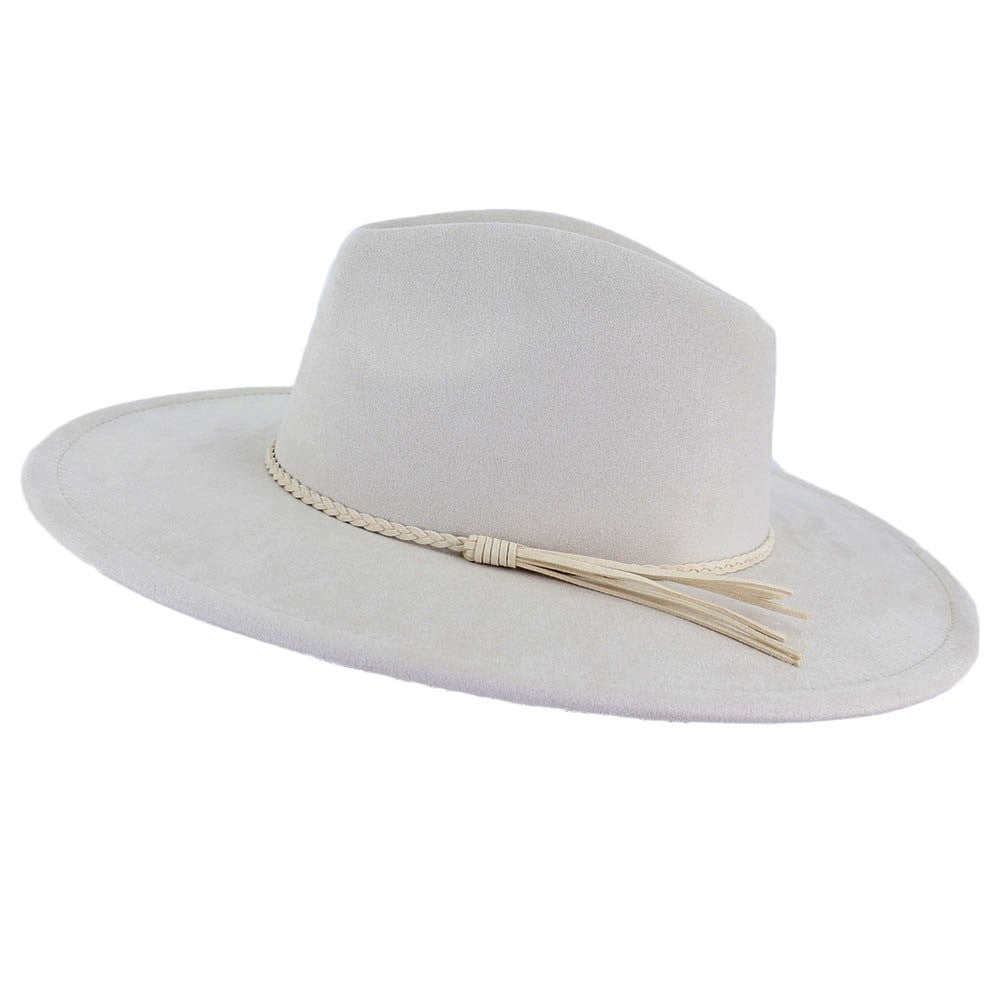 Chapéu fedora de aba larga com cinto de camurça vegana em formato de coração para homens e mulheres chapéu jazz de feltro chapéu feminino clássico