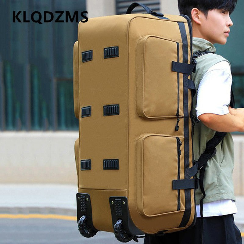Bolsa de bagagem externa KLQDZMS, bolsa organizadora de roupas de capacidade superdimensionada, mochila de viagem masculina de tecido Oxford, mochila de remessa