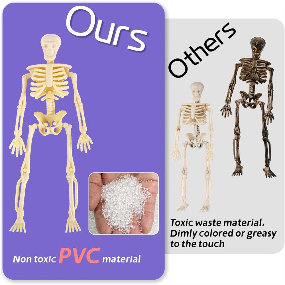 6/12PCS Mini Skeleton Figurines Small Skeletons Halloween Decorations for Craft Haunted House Accessories Party Favors 6 Inch