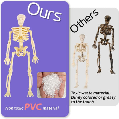 6/12PCS Mini Skeleton Figurines Small Skeletons Halloween Decorations for Craft Haunted House Accessories Party Favors 6 Inch