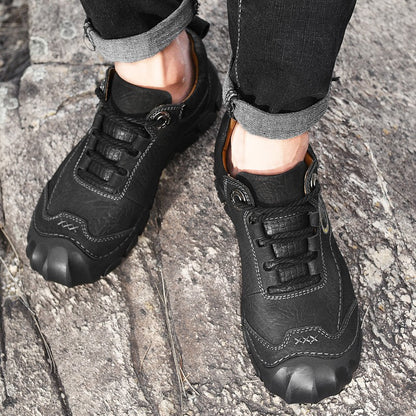 Sapatos Masculinos de Couro Genuíno para Camping, Caminhada, Tênis Esportivo Masculino, Sapatos Casuais de Viagem, Lazer, Caminhada, Escalada