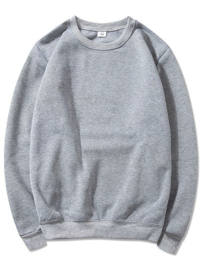 Men's Casual Loose Fleece Long Sleeve round Neck Sweatshirt Warm Sportswear for Autumn Winter Comfortable Cozy T-Shirt