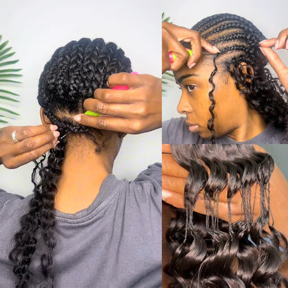 Cabelo Humano Crespo Cacheado Crochê Pequenas Espirais Invisíveis 12A Sem Nós Pré-Separado Kinky Curly Feather Crochet Hair Extensions em Promoção