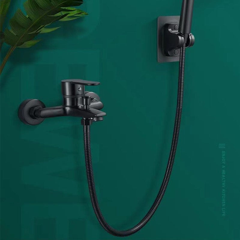 1.5/2M Stainless Steel Shower Hose Black/Silver Long Bathroom Shower Water Hose Extension Plumbing Pipe Showerhead Tube