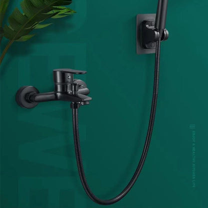 1.5/2M Stainless Steel Shower Hose Black/Silver Long Bathroom Shower Water Hose Extension Plumbing Pipe Showerhead Tube