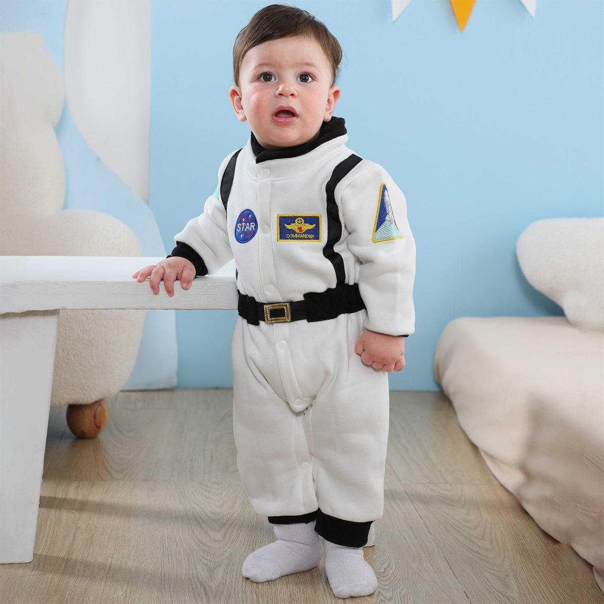 Toddler Astronaut Costume Baby Boys Space Suit Rompers Infant Halloween Birthday Party Cosplay Fancy Dress Jumpsuit