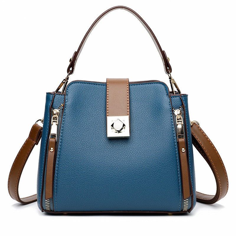 Small Bucket Shoulder Bags For Women Luxury Designer PU Leather Messenger Crossbody Bags Ladies Casual Solid Color Purse Handbag