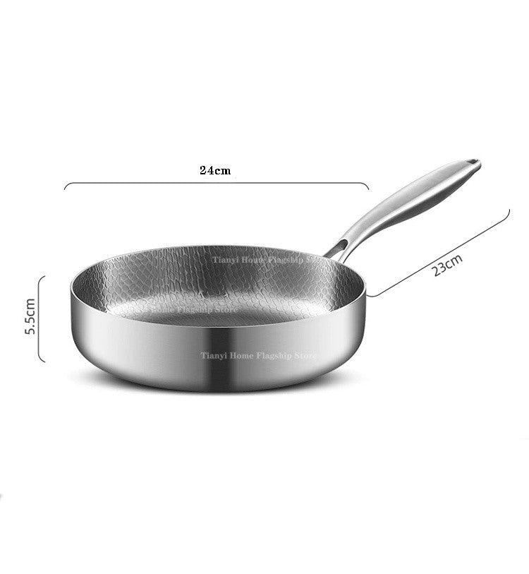 Frigideira 20/24/28cm Antiaderente Wok Titânio Aço Inox Doméstica Ovo Bife Frigideira Fogão de Indução Gás Utensílios de Cozinha