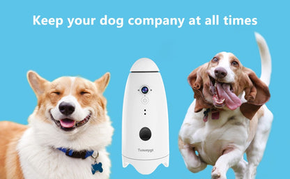 Câmera Inteligente 1080p Pequena para Cães com Dispensador de Petiscos, Visão 180°, Câmera para Cães com Arremesso de Petiscos com App para Celular, Áudio Bidirecional Android e iOS