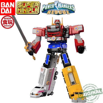 Em Estoque Bandai Original Smp Super Mini-Pla Gogofive Power Rangers Lightspeed Rescue Victory Robo Lightspeed Megazord para Montar