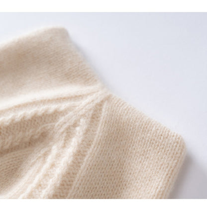 Autumn Winter Cute Hat Knitted 100% Cashmere Wool Hat Cat Ears Thickened Warm Ear Protection Knitted Beanie