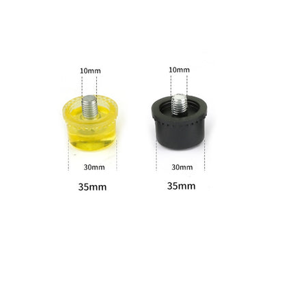 1 Par de Cabeças de Martelo de Borracha de Face Dupla 25mm 30mm 35mm 40mm 45mm Cabeças de Nylon Amarelas e Pretas