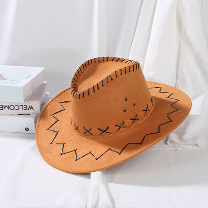Accessories Western Style Panama Jazz Hat Wide Brim Suede Cowboy Hat Felt Fedora Hat