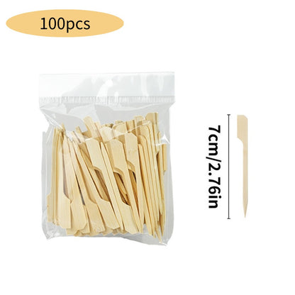 100 Varas de Bambu Descartáveis Espetos Naturais de Bambu para Churrasco Espetinhos para Churrasco, Frutas, Coquetel, Acampamento, Ferramentas de Churrasco em Festa