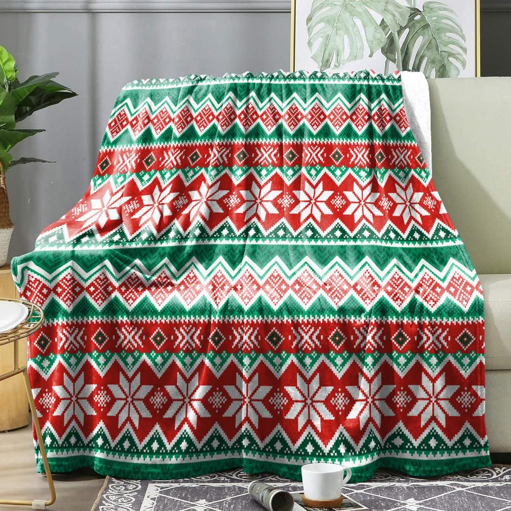 Manta de Natal Xadrez de Inverno Colcha Cobertor Quente Macio de Flanela para Sofá, Decoração de Casa, Presentes de Fim de Ano