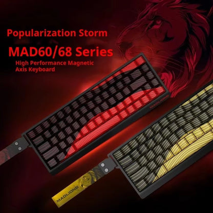 Teclado Gamer Switch Magnético MADLIONS MAD 60/68HE Com Fio Drive Web Custom 8K 61/68 Retorno RT Ajustável Hot Swap