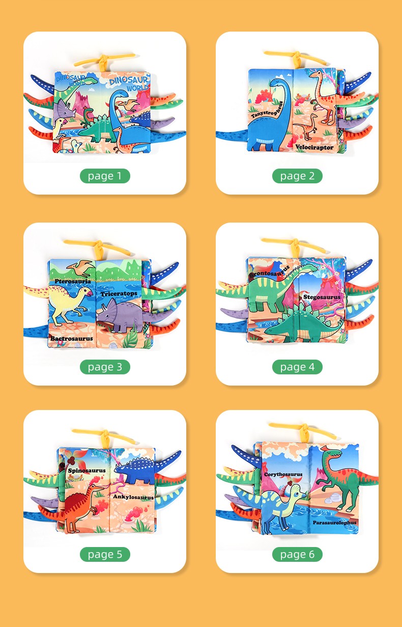 Baby Cloth Book Baby Toys 0-3 Year Old Infant Early Education Toys 6 Pages Cloth Book