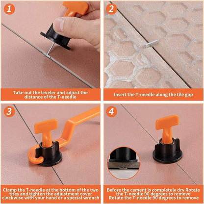 51 Peças Nivelador de Pisos com Clips Espaçadores Kit de Nivelamento de Azulejos de Porcelana e Cerâmica Ferramentas de Construção para Fixação de Parede