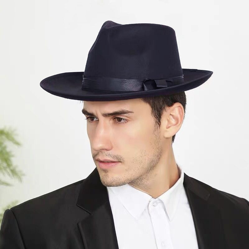 Fashion Wool Fedora Hat For Women Men Spring Autumn Church Jazz Cap Viking British Flat Brim Felt Hats Outdoor Visors Fedoras ??