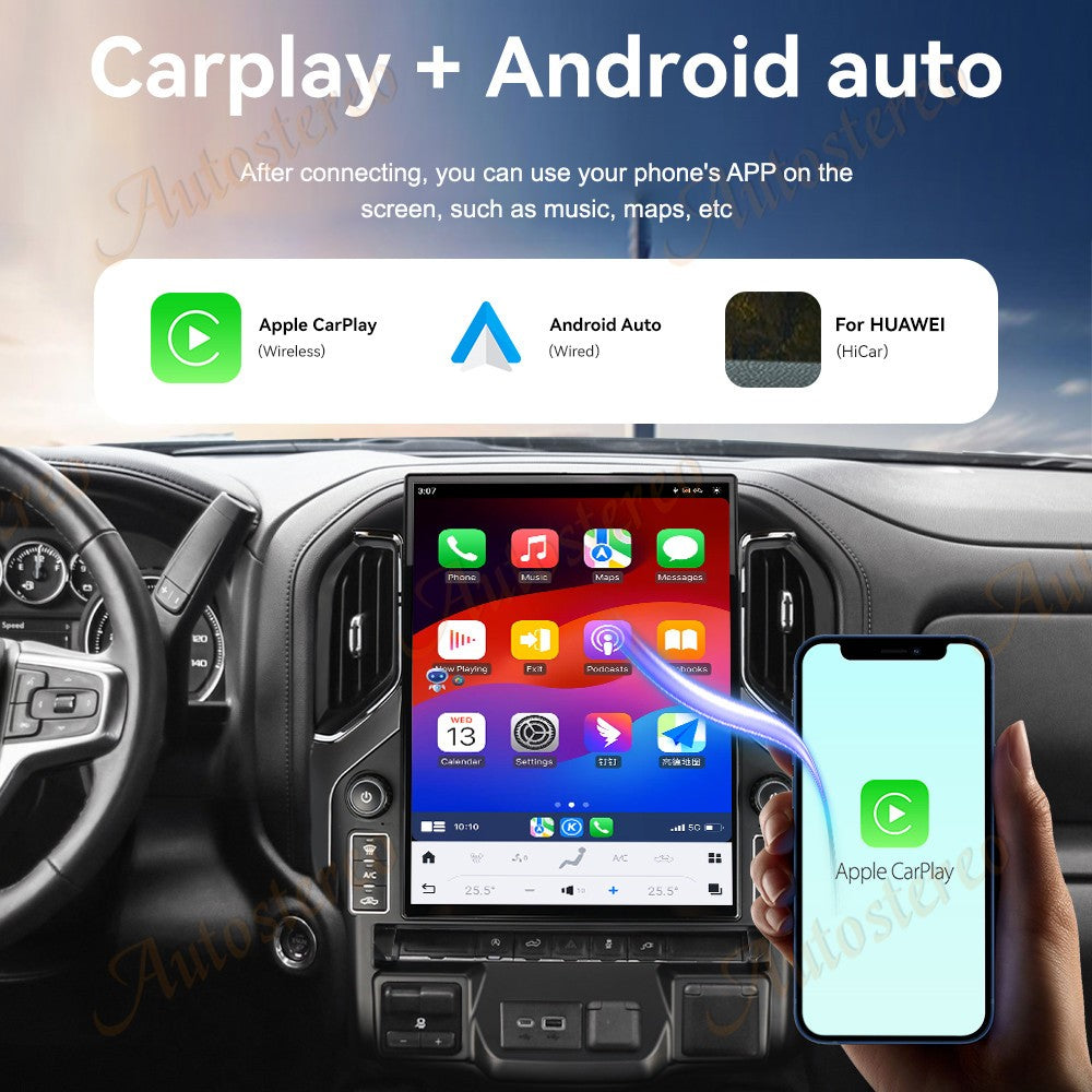 Rádio automotivo Android 13 de 15,6 polegadas para GMC Sierra Denali Silverado 2019 2020 2021 2022 2023 Carplay Rádio automotivo GPS de navegação multimídia