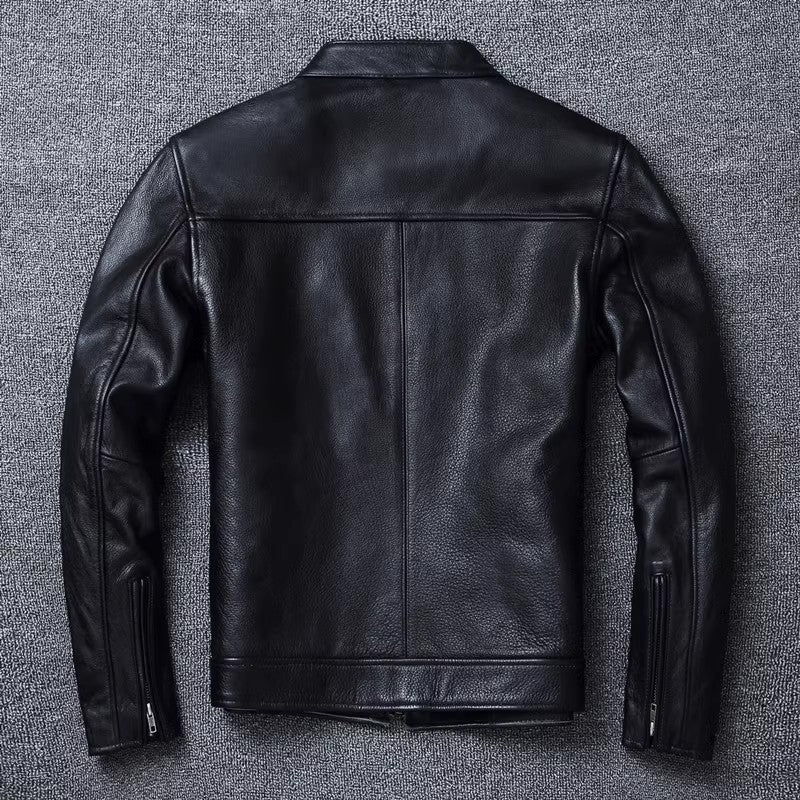 YR!Wholesales.Plus size.Men Classic casual leather jacket.super sales origin natural cowhide coat.slim short leather cloth