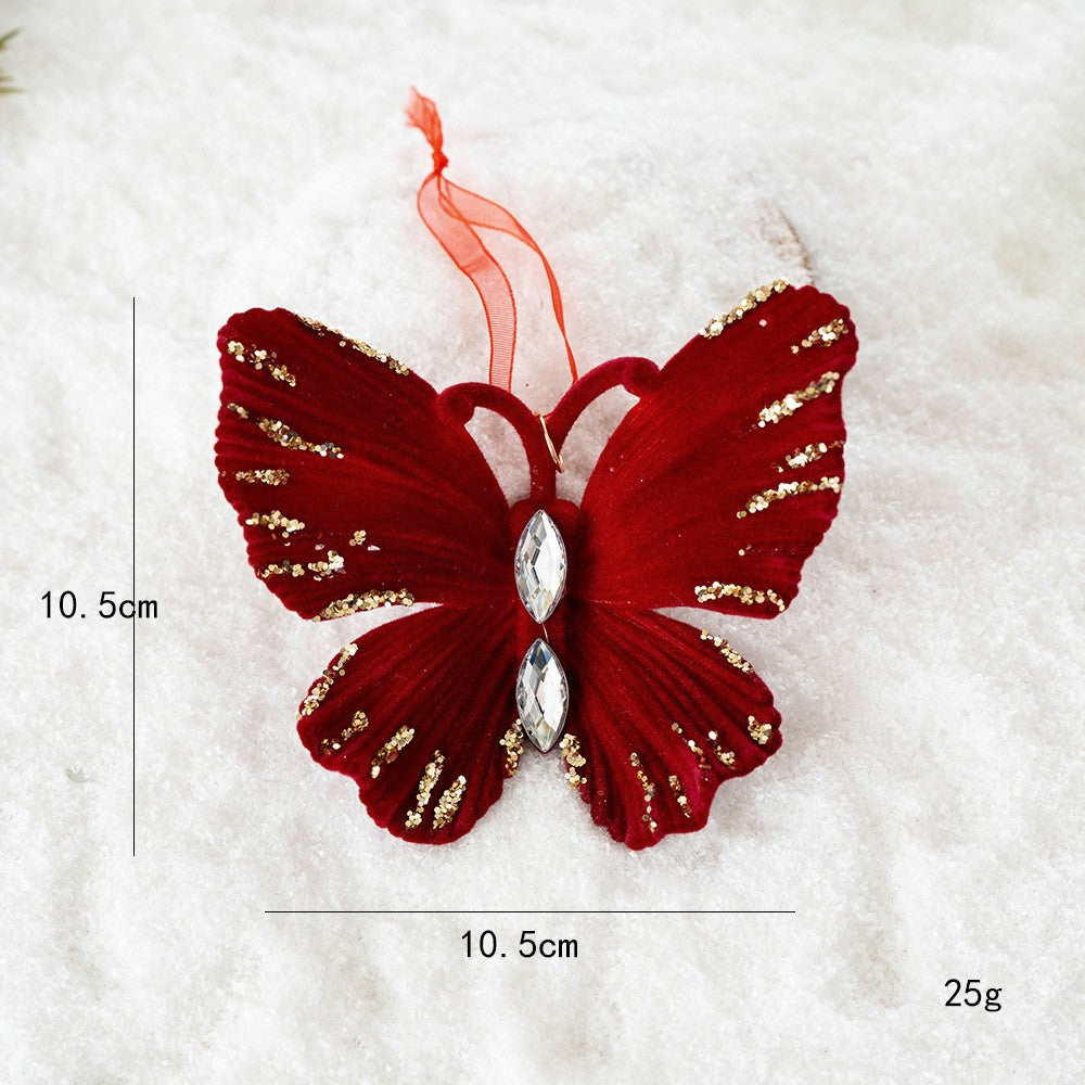 1/10PCS Red Velvet Christmas Tree Accessories Carriage Garland Hanging Holiday Party Celebration Decorations
