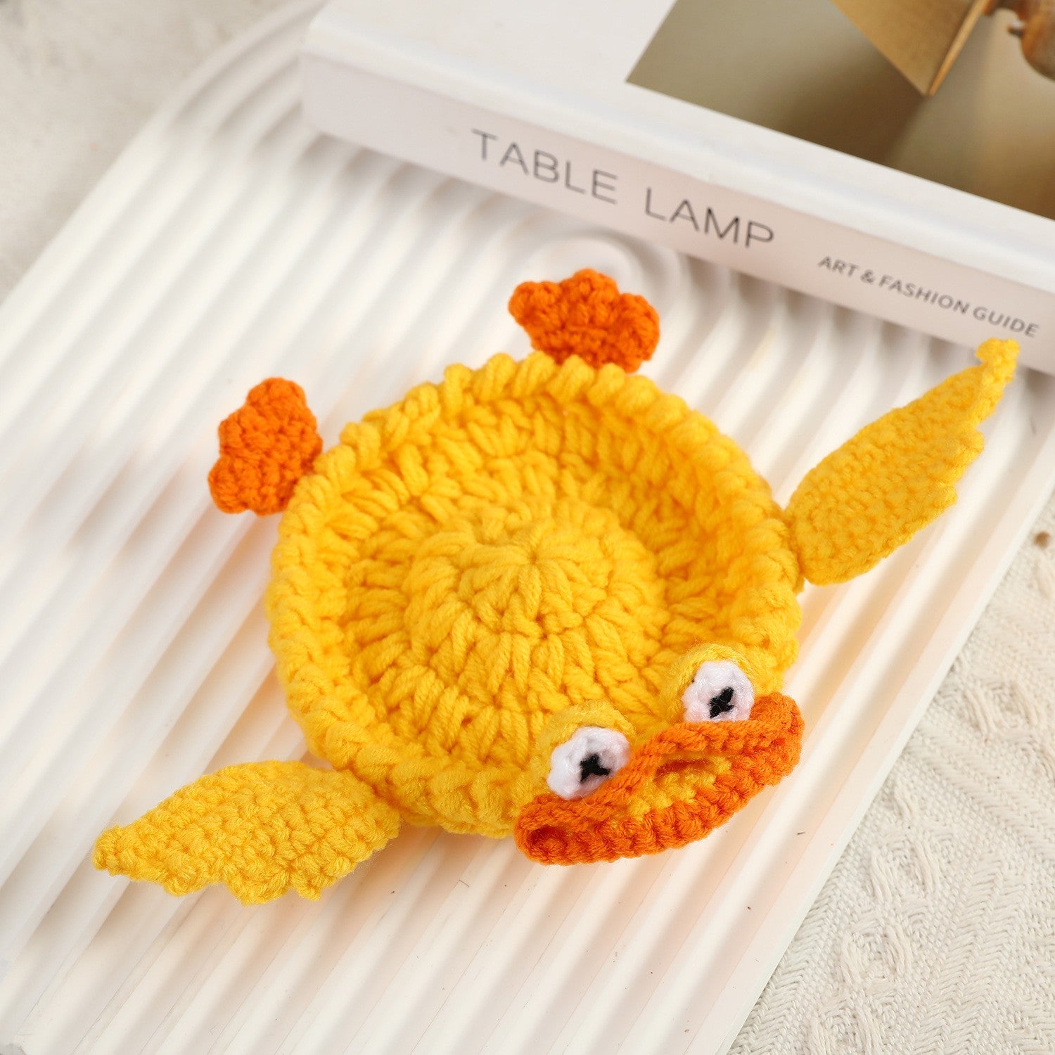 Funny Crochet Animal Coaster Finished Handwoven Coaster Coffee Cup Decor Gift