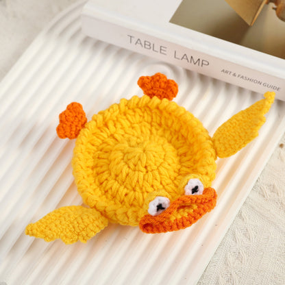 Funny Crochet Animal Coaster Finished Handwoven Coaster Coffee Cup Decor Gift