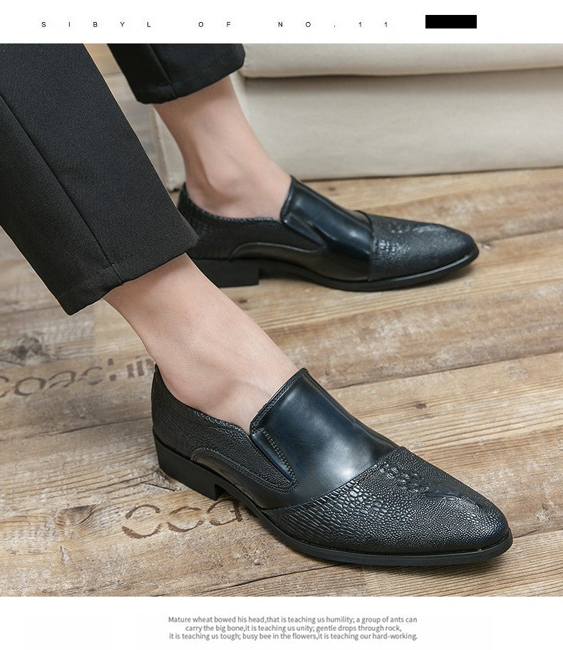 Luxury Crocodile Pattern Men Business Loafers Big Size Fashion Leather Comfortable Designer Wedding Social Formal Platform Shoes