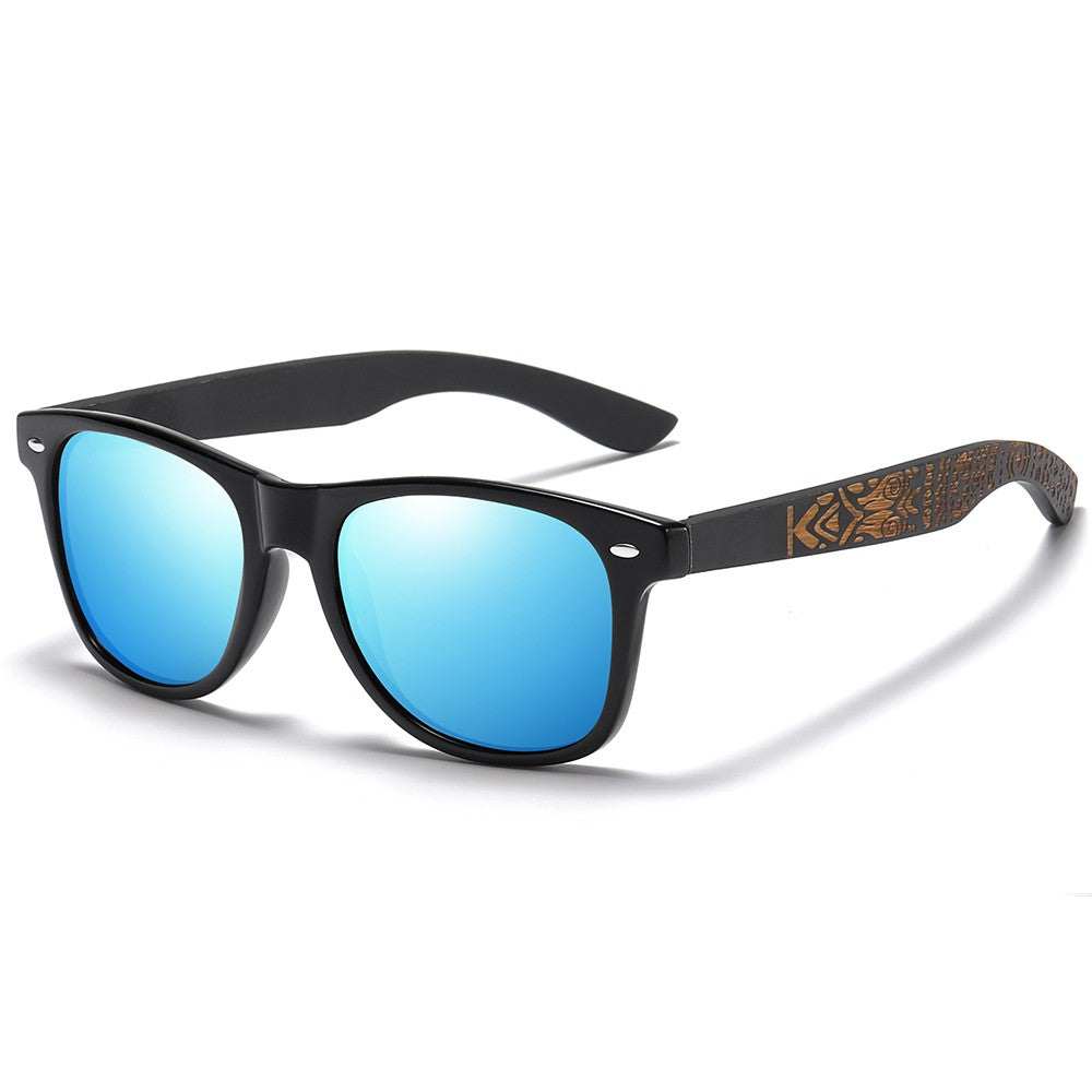 Óculos de Sol Masculinos e Femininos Polarizados de Bambu Madeira GM S5097 Oval