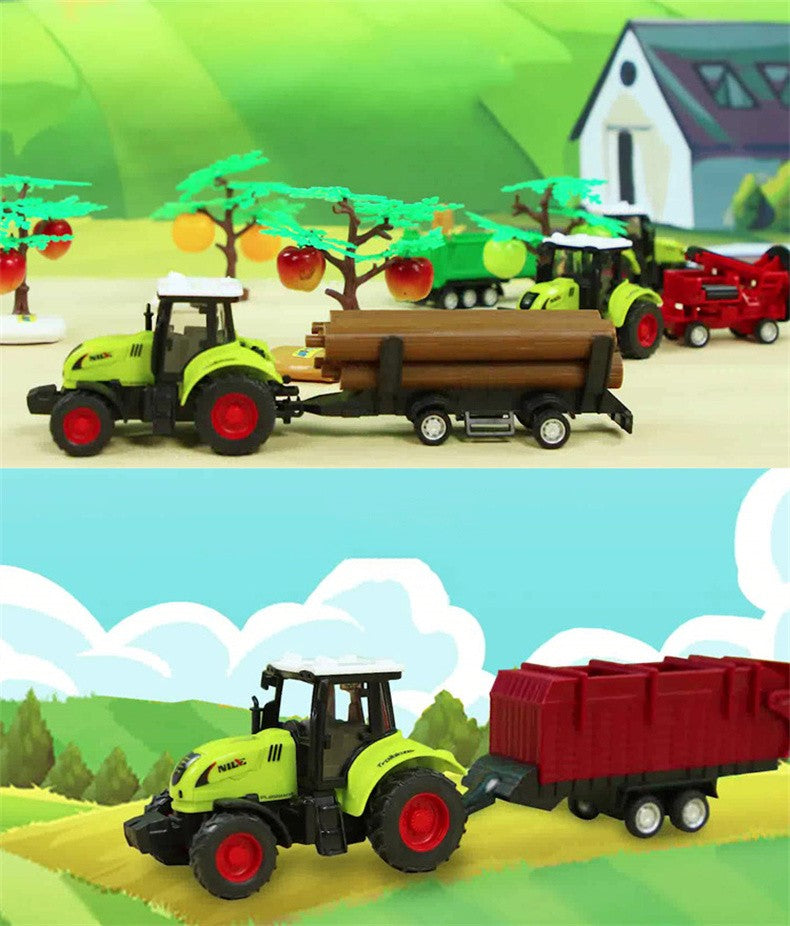 Farm Tractor Truck Tractor Inertia Car Transport Pulverizer Model Baby Car Boy Toy Engineering Car Childrens Educational Toys
