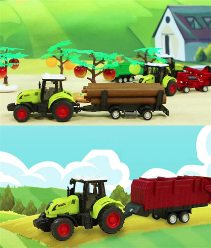 Farm Tractor Truck Tractor Inertia Car Transport Pulverizer Model Baby Car Boy Toy Engineering Car Childrens Educational Toys