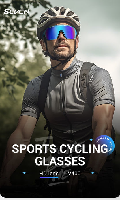 SCVCN Cycling Sunglasses Men Photochromic Glasses Fashion for Women Bike Mountain Road Bicycle Eyewear Cycle Goggles UV400 MTB
