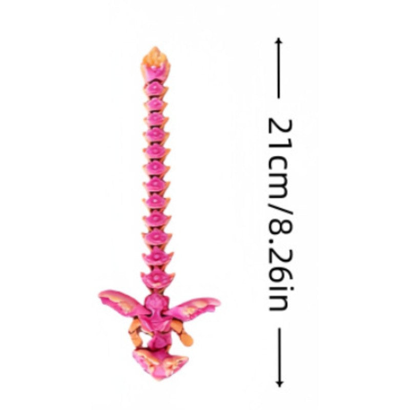3D Print Toy Salamander Dragon Desktop Ornament 3D Print Animals Home Office Crafts Print Character Action Figure Christmas Gift
