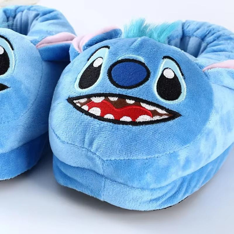 Disney Stitch Cosplay Desenho Animado Chinelos de Pelúcia Anime Inverno Quente Chinelos de Algodão Kawaii Masculino Feminino Casal Sapatos de Interior Presente de Natal