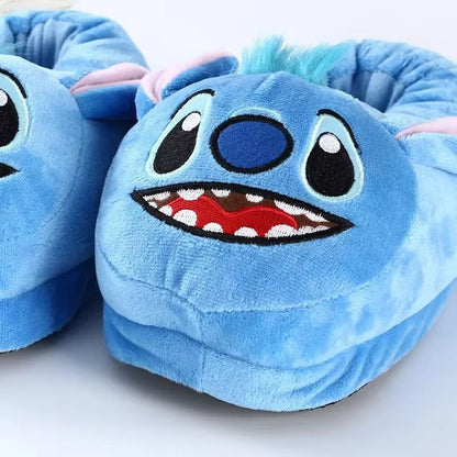 Disney Stitch Cosplay Desenho Animado Chinelos de Pelúcia Anime Inverno Quente Chinelos de Algodão Kawaii Masculino Feminino Casal Sapatos de Interior Presente de Natal