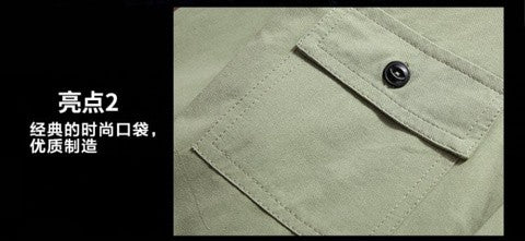 Spring Thin Shirt 2024 New Middle-aged Men's Retro Solid Color Hiking Fishing Top Simple Fashion Men's Long Sleeve Cargo Coat