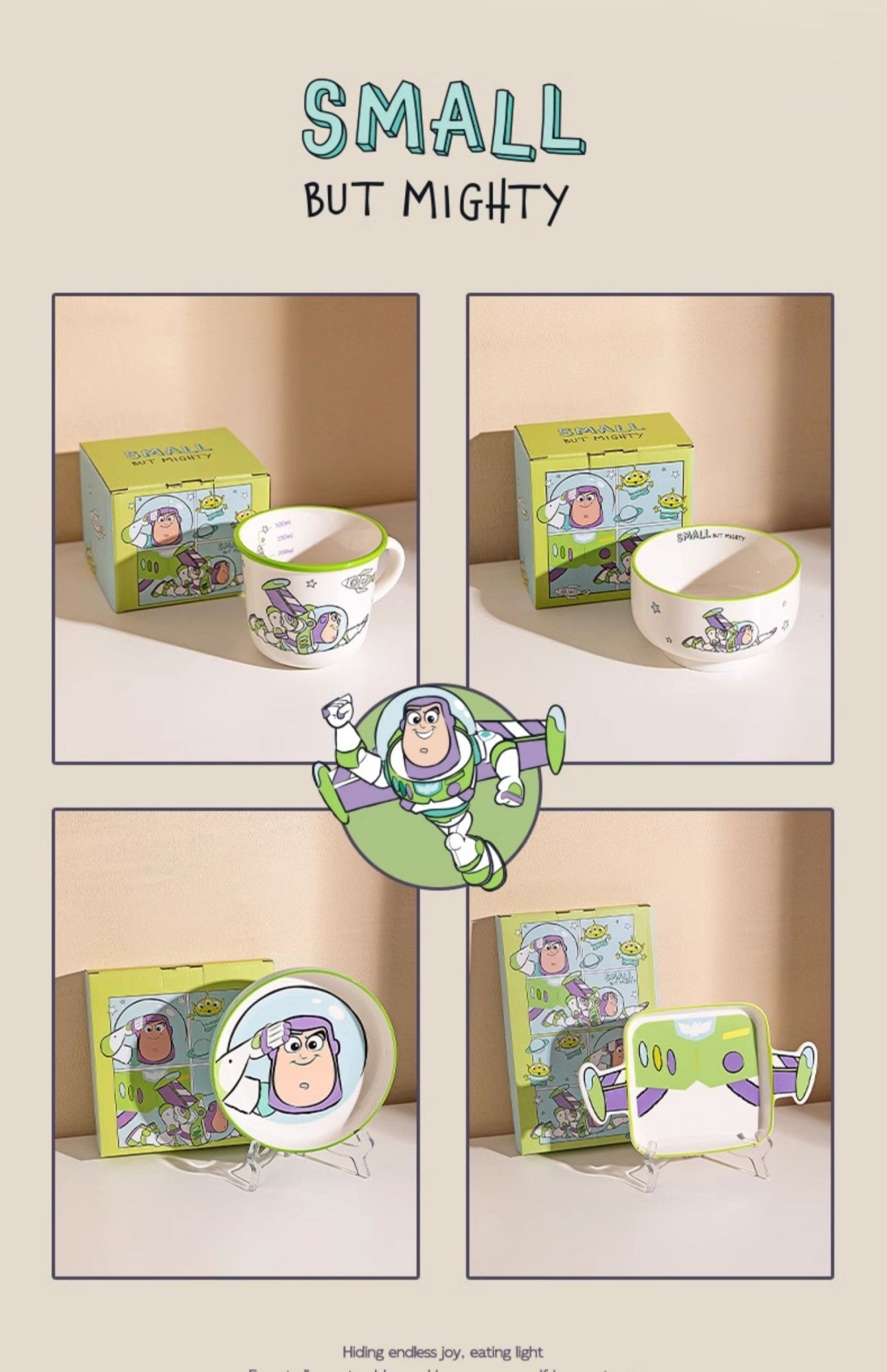 Disney Toy Story Buzz Lightyear Desenho Louça Utensílios Domésticos Pratos Infantis Tigelas de Iogurte Prato de Café da Manhã Presentes de Aniversário