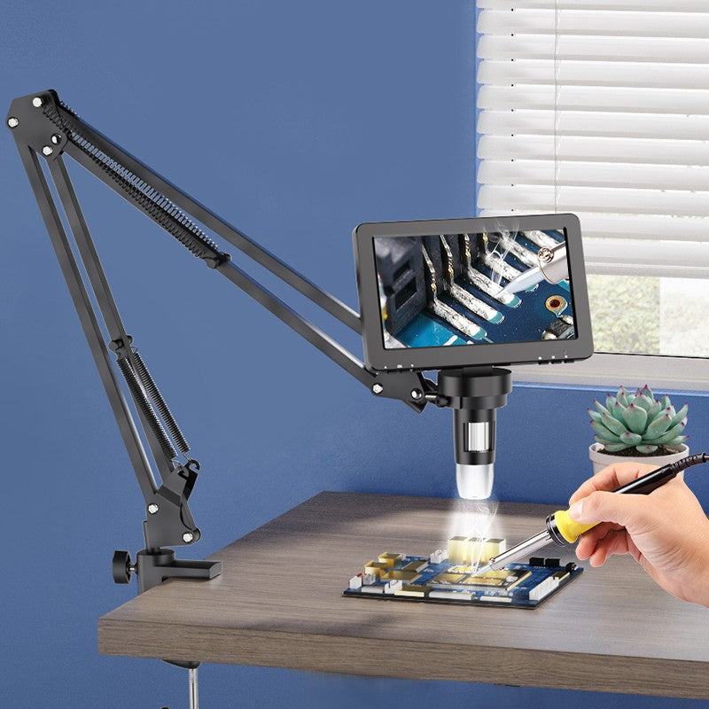 Suporte de braço flexível para microscópio RIEVBCAU? Suporte de metal ajustável compatível com microscópios de moedas DM4 DM7 DM9 MS1 MS3
