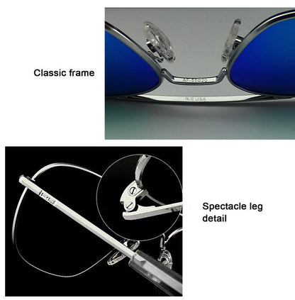 RE Sunglasses Man USA Army Military Aviation Pilot Sunglasses Woman Glass Lens Luxury Brand Retro Titanium Frame High Quality