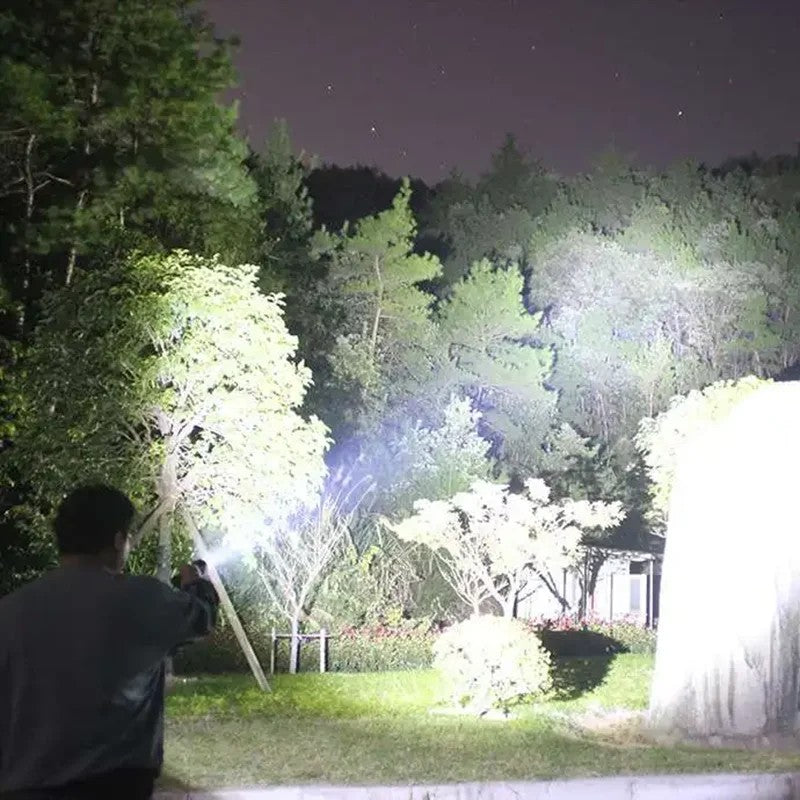 Super Bright Flashlight 10000000LM Torch High Power LED Flashlights Zoomable Lantern Rechargeable Lamp Magnet Tactical Lantern