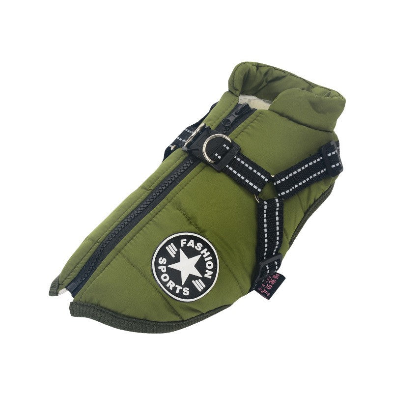 Jaqueta de Inverno Quente para Cães Grandes com Peitoral Impermeável, Casaco para Cães Grandes, Labrador, Chihuahua, Bulldog Francês, Roupas para Cães ao Ar Livre