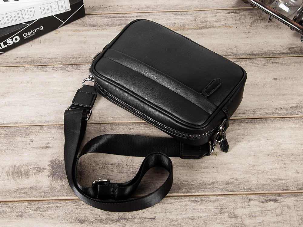 Fashion Luxury Men's Crossbody Bag Business PU Leather Shoulder Bags Men Solid Flap Messenger Bag Men Zipper Ipad Bag 2025 New