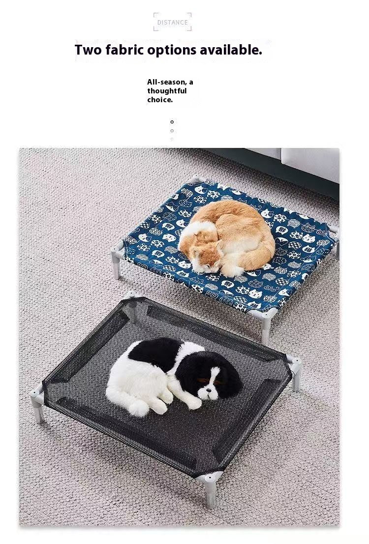 Cama Elevada para Pet de Aço Inoxidável - Estilo Militar para Todas as Estações Removível Lavável à Prova de Umidade para Cães e Gatos Pequenos