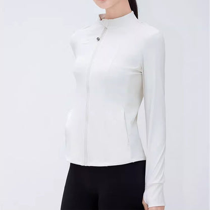 Women's Stand-up Collar Long Sleeve Zipper Jacket for Running Cycling Outdoor Pilates Yoga Fitness Slim Fit Autumn/Winter