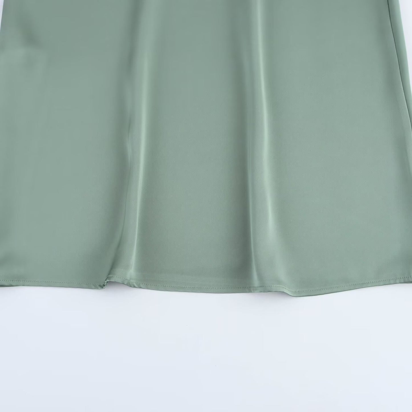 TRAFZA Women Elegant Solid Satin Dress Sexy V Neck Short Sleeve Midi Dress 2025