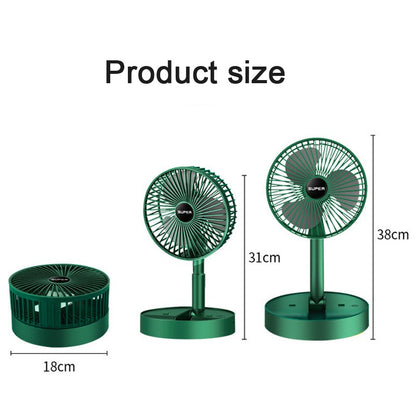Retractable Fan USB Charging Folding Portable Mini Desktop Electric Fan Dormitory Outdoor Cooling Appliances Adjustable Home Fan