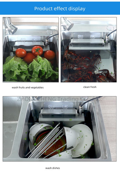 Household 220v Ultrasonic Dishwasher Sink Free-standing Installation-free Home Brush Type Vegetable Washing Lazy Automatic