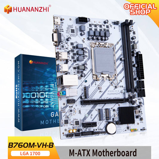 Placa-mãe HUANANZHI B760M VH B M-ATX DDR4 Suporta CPU Intel LGA 1700 de 12ª e 13ª Geração B760 12100F 12400F 12490F 12600F 12700F 13600F