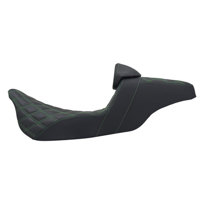Assento 2 Lugares Moto Garupa Com Encosto Ajustável Almofada Para Harley Touring Electra Road Glide 09-23 Assento De Couro